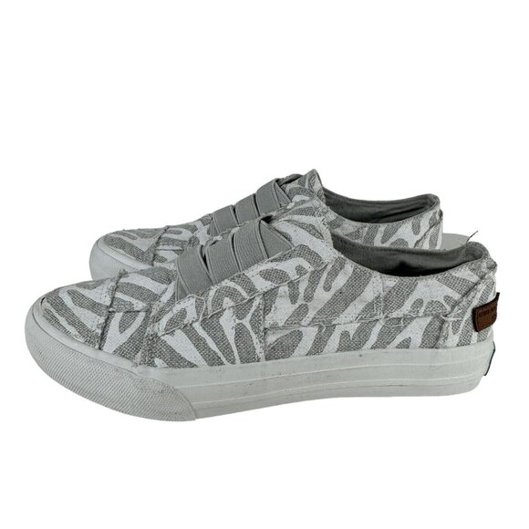 Jenn Ardor Womens Size 6.5 Gray Animal Print Slip On Laceless Canvas Sneakers - Picture 1 of 13